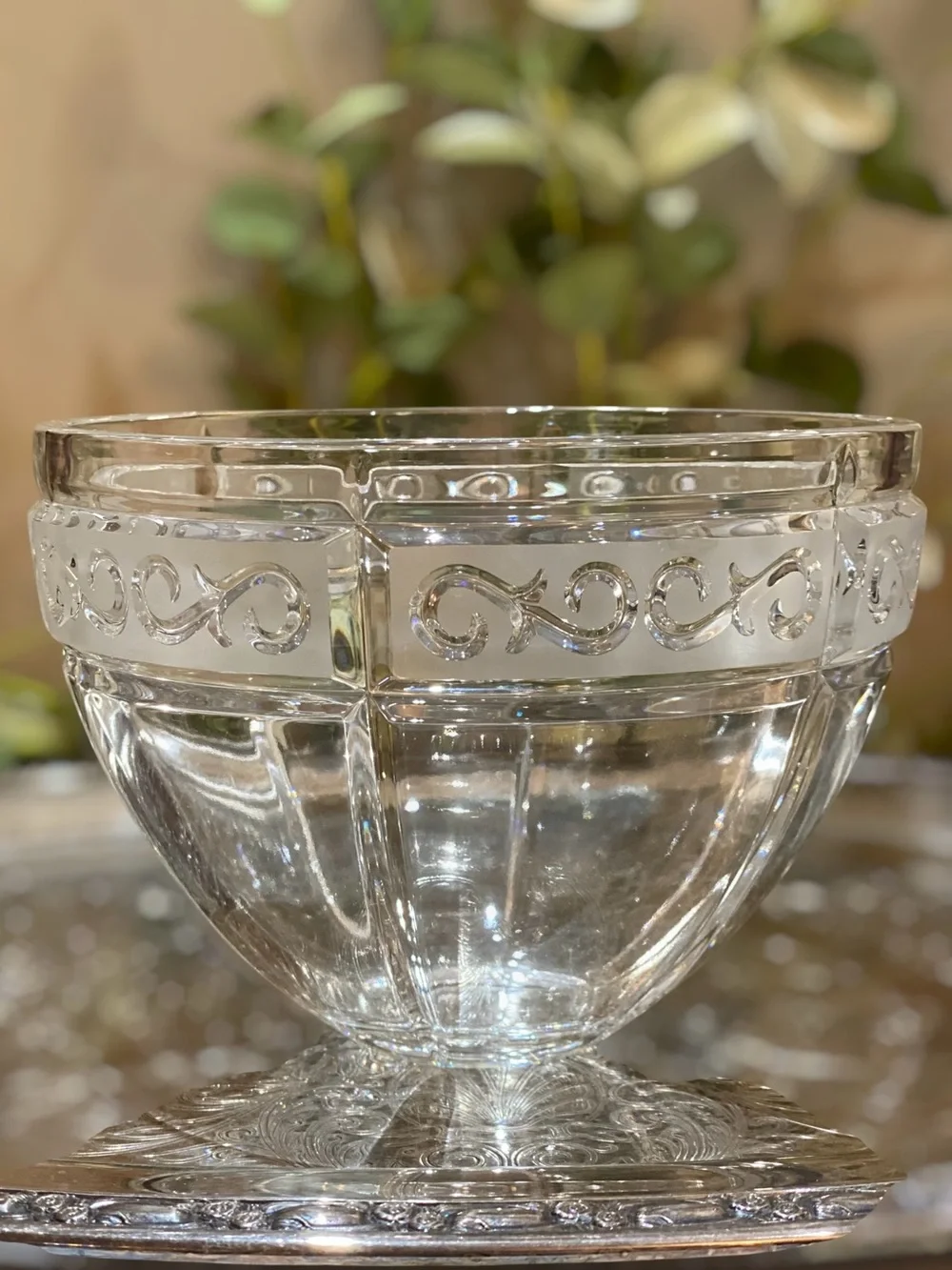Vintage Marquis by Waterford Arabesque Crystal Fruit Bowl Signed - Picture 2 of 12